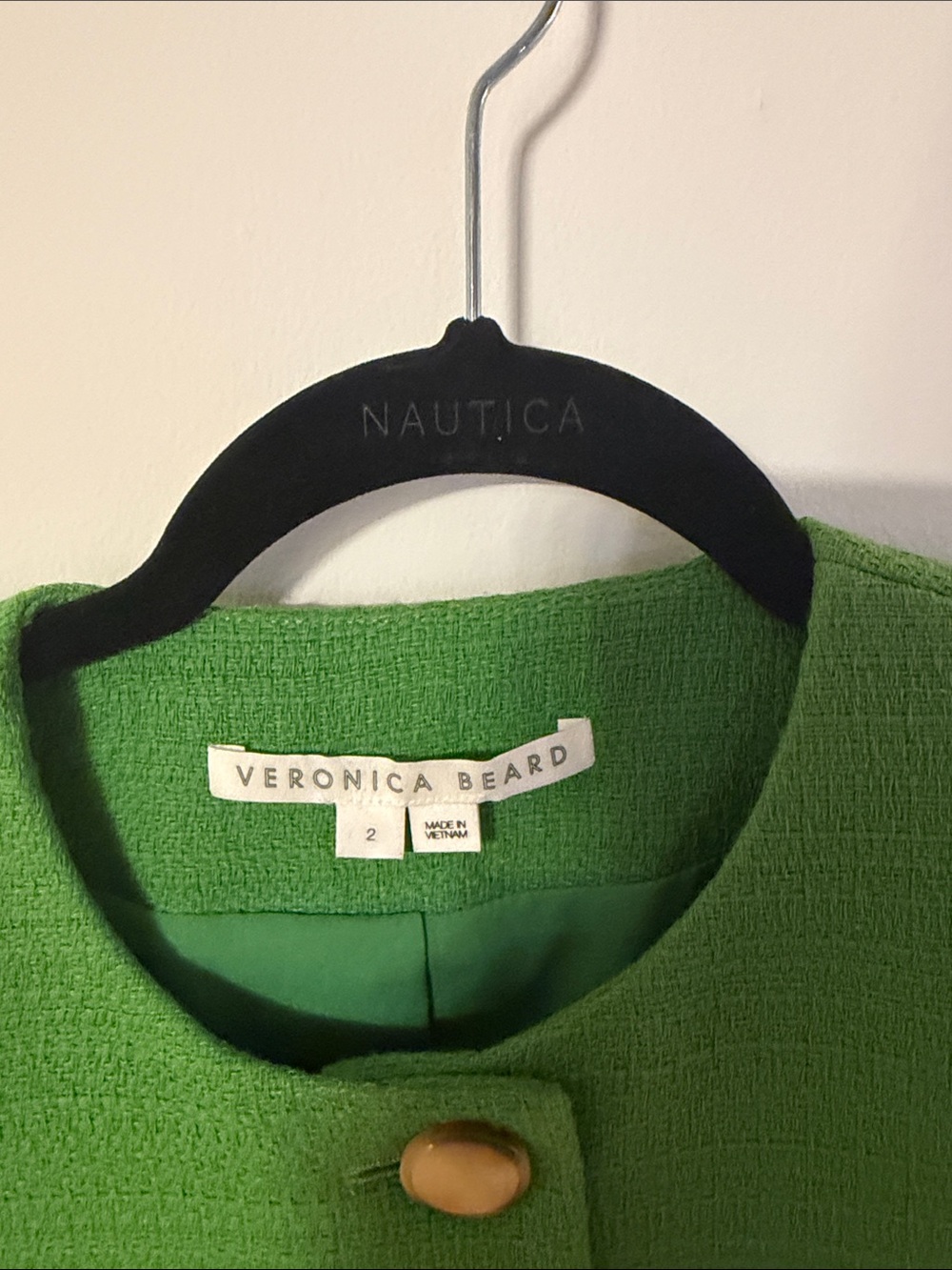 Veronica Beard Tamara Green Tweed Sleeveless Vest - Picture 5 of 5